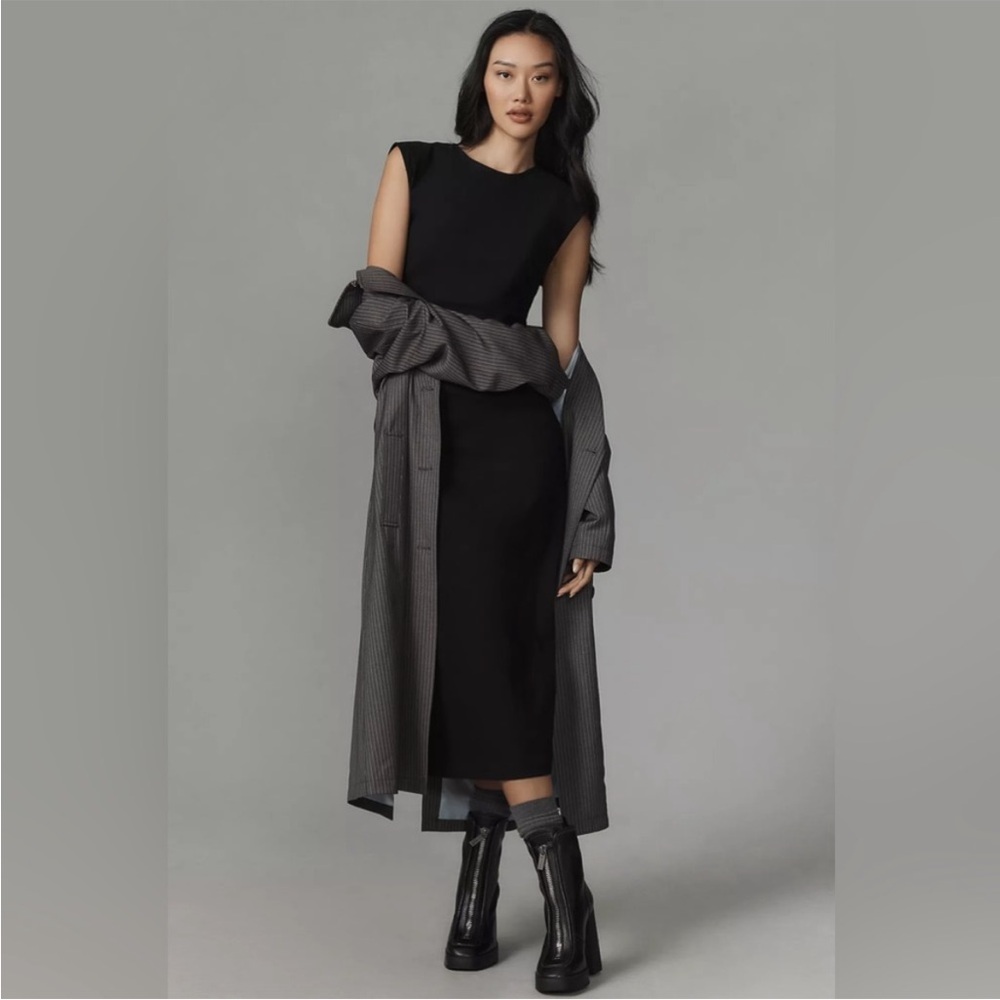 NWOT Anthropologie size XSP Midi dress in black